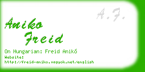 aniko freid business card